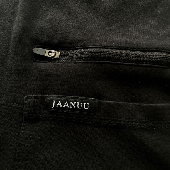 💝Jaanuu Black Scrub Top Women's 4-Pocket V-Neck Top Xxs - Picture 4 of 4